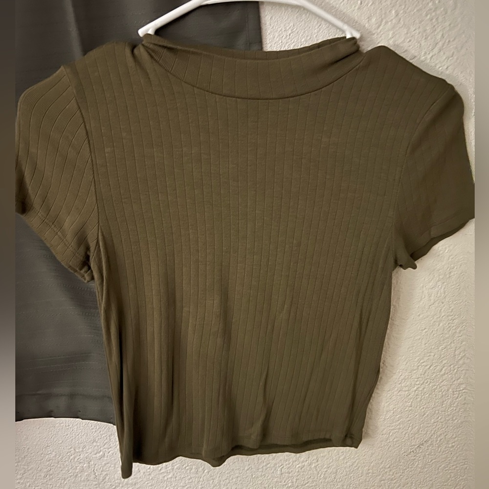 Olive green basic top